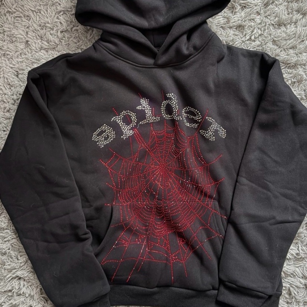 Stylish Black Spider Web Hoodie